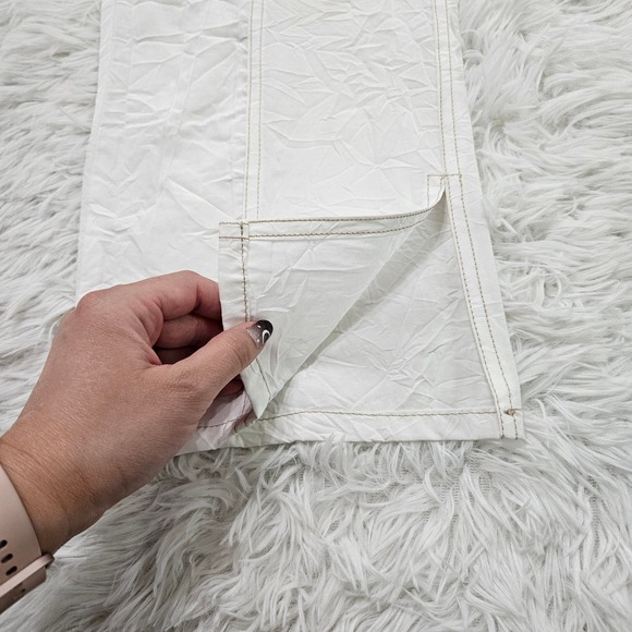 OHDD Save the Queen White Abstract Artsy Boho Chic Straight Leg Crop Pant Sz M - Picture 4 of 13